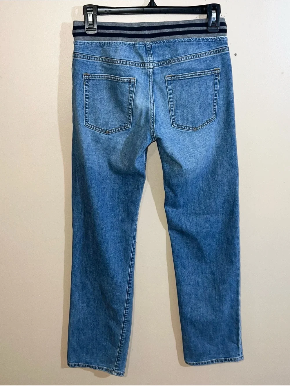 Gap Kids Straight Jeans XXL 14-16 Blue Expandable Waist Drawstring